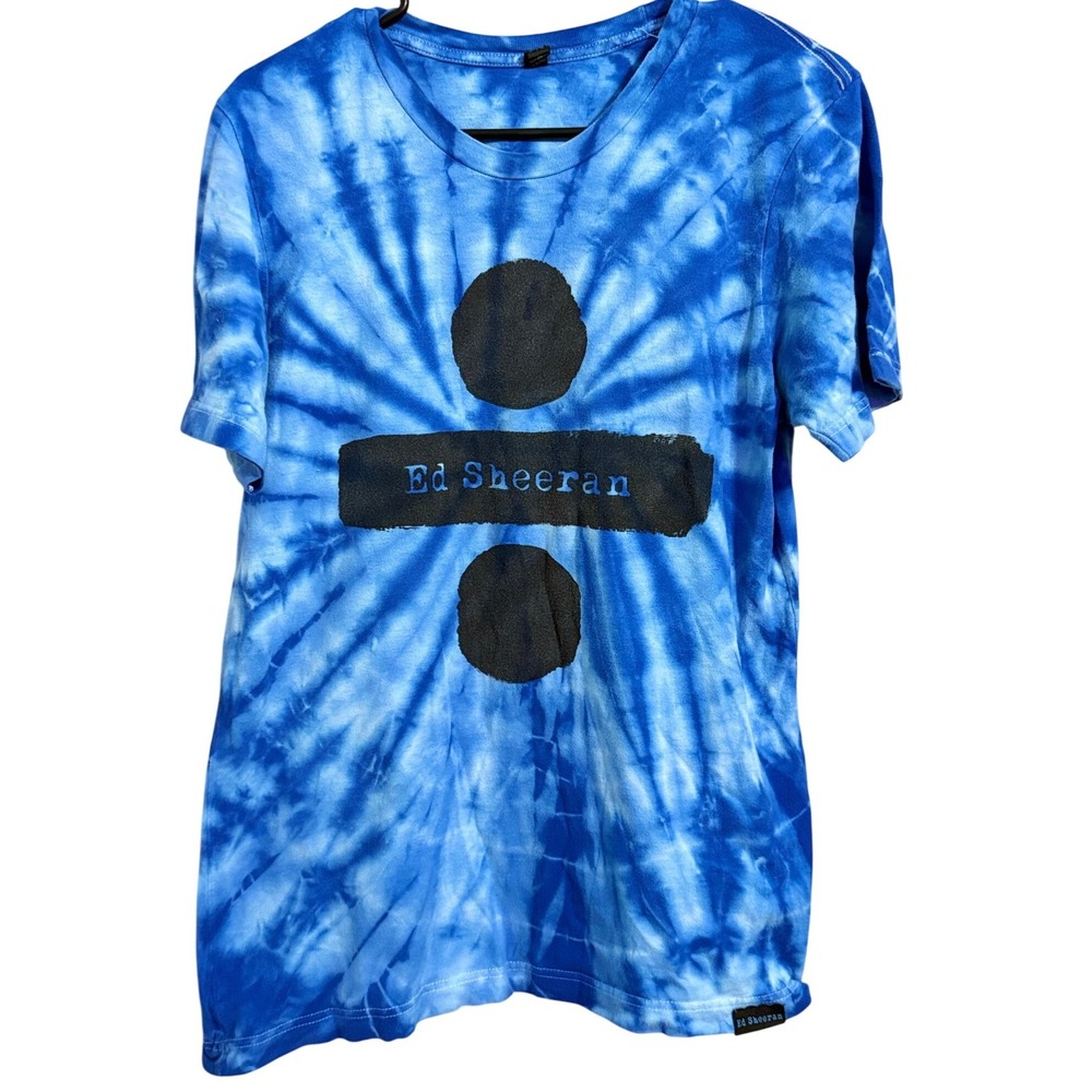 Ed Sheeran ÷ Divide Tie Dye Blue T Shirt Women's Size Medium‎